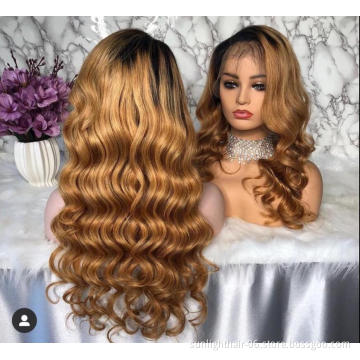 highlighted wigs 4/27 hair dye Lace Front Wig ombre 150 Density Brazilian 13x4 Straight Lace Front Ombre Wig